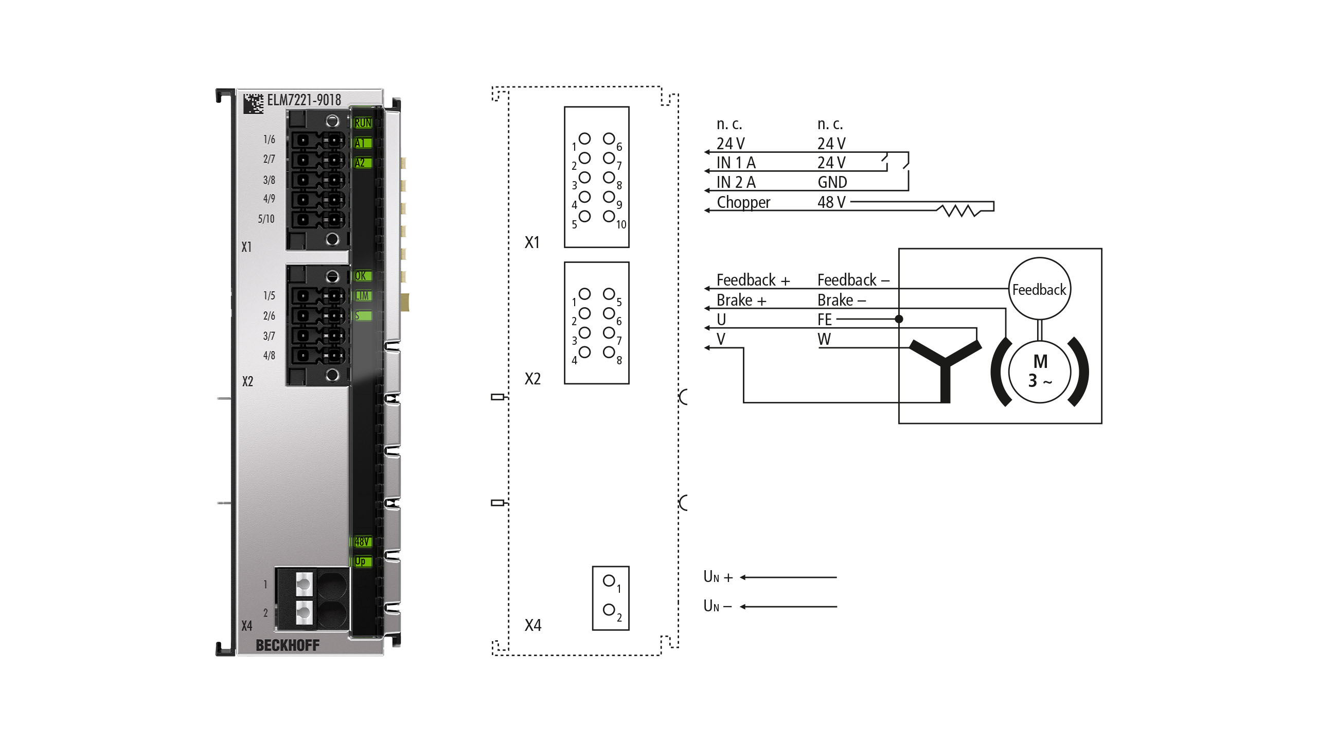 ELM7221-9018 | EtherCAT Terminal, 1-channel motion interface, servomotor, 48 V DC, 8 A, OCT, STO, Safe Motion, TwinSAFE Logic