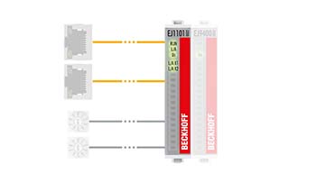 EJ1101-0022 | EtherCAT plug-in module, EtherCAT Coupler, external bus interface, separate power supply