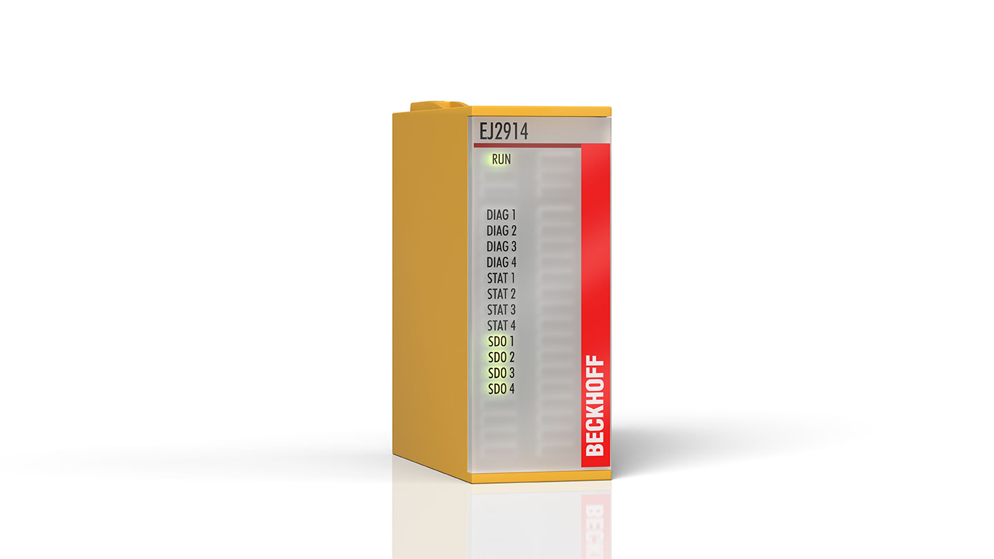 EJ2914 | EtherCAT plug-in module, 4-channel digital output, 24 V DC, 0.5 A, TwinSAFE, TwinSAFE Logic