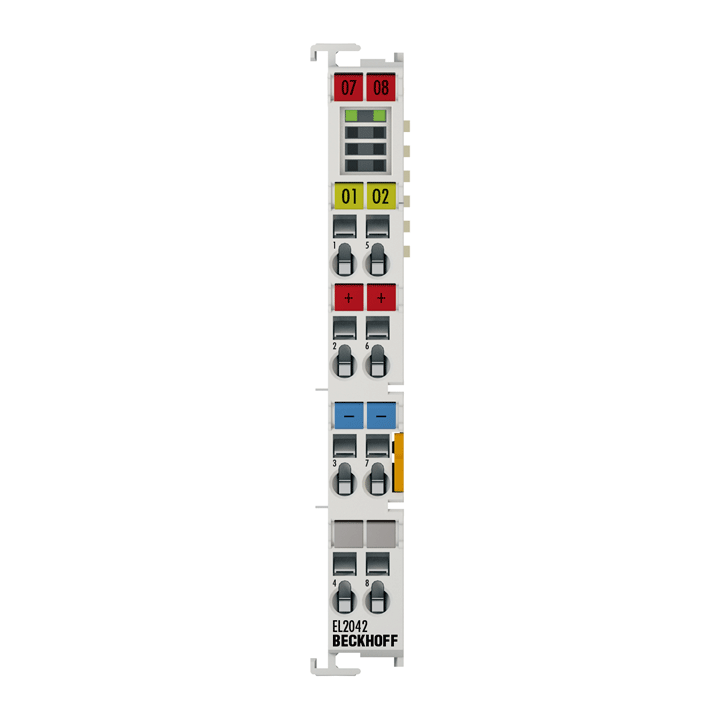 EL2042 | EtherCAT Terminal, 2-channel digital output, 24 V DC, 2 x 4 A/1 x 8 A