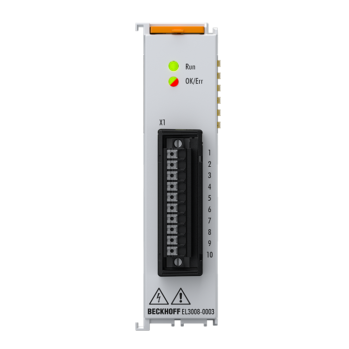 EL3008-0003 | EtherCAT Terminal, 8-channel analog input, voltage, ±3 V, 16 bit, cascaded