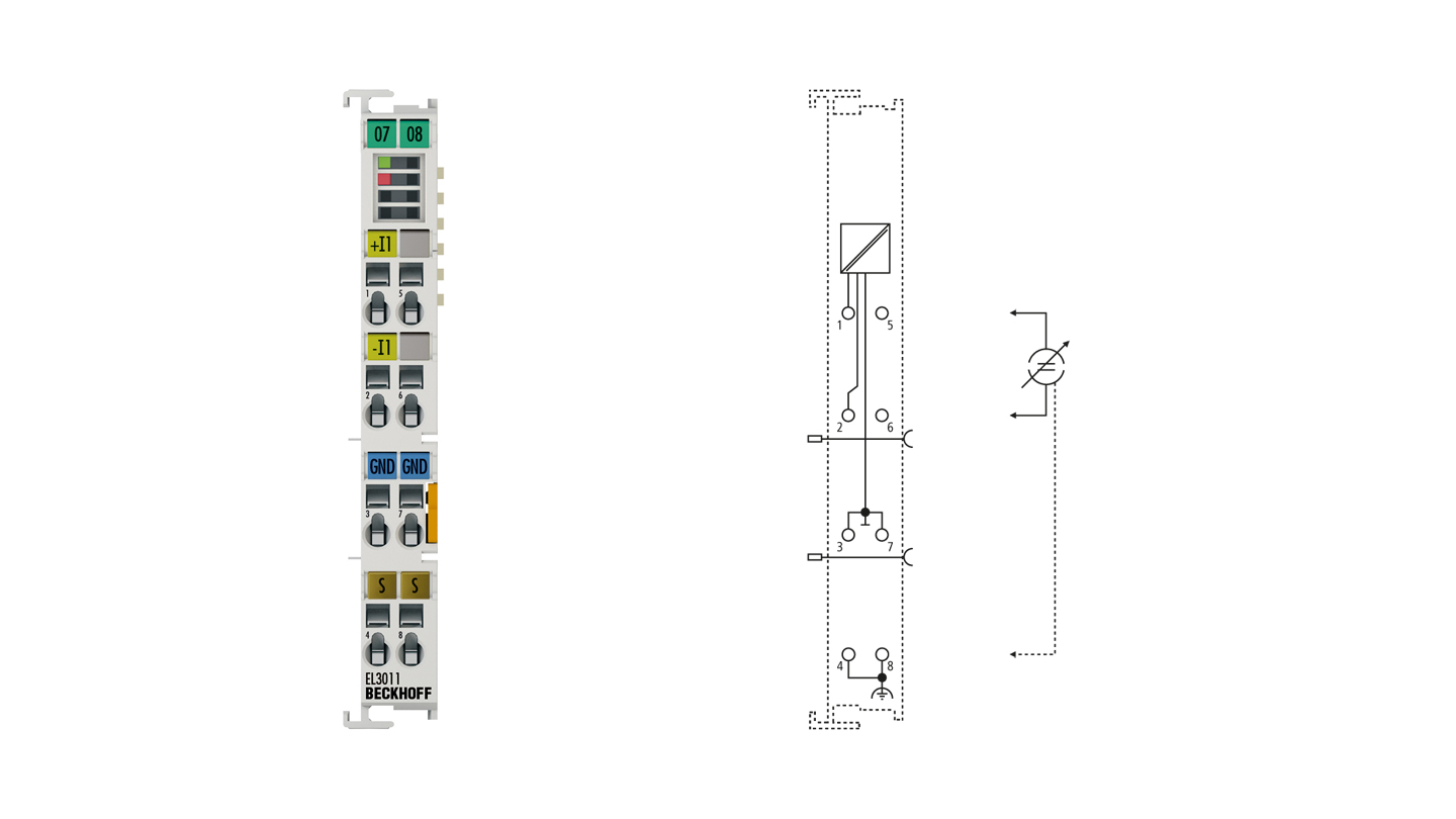 EL3011 | EtherCAT Terminal, 1-channel analog input, current, 0…20 mA, 12 bit, differential