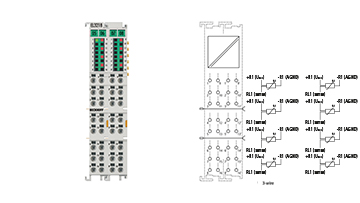 EL3218 | EtherCAT Terminal, 8-channel analog input, temperature, RTD (Pt100), 16 bit, 3-wire connection