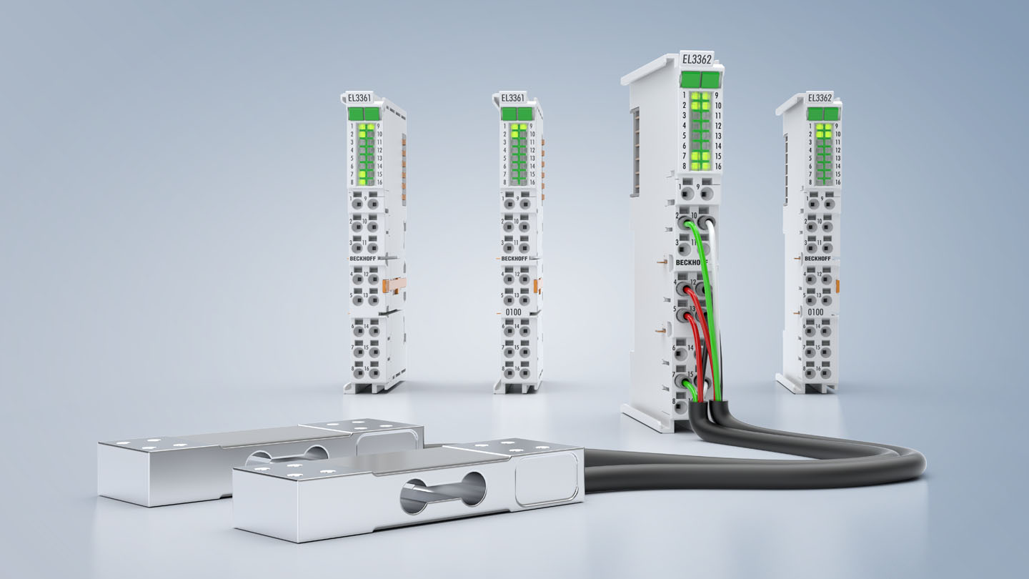 EL3362 | EtherCAT Terminal, 2-channel analog input, measuring bridge, full bridge, 24 bit, sensor supply 5/10 V DC, with 2 x digital combi