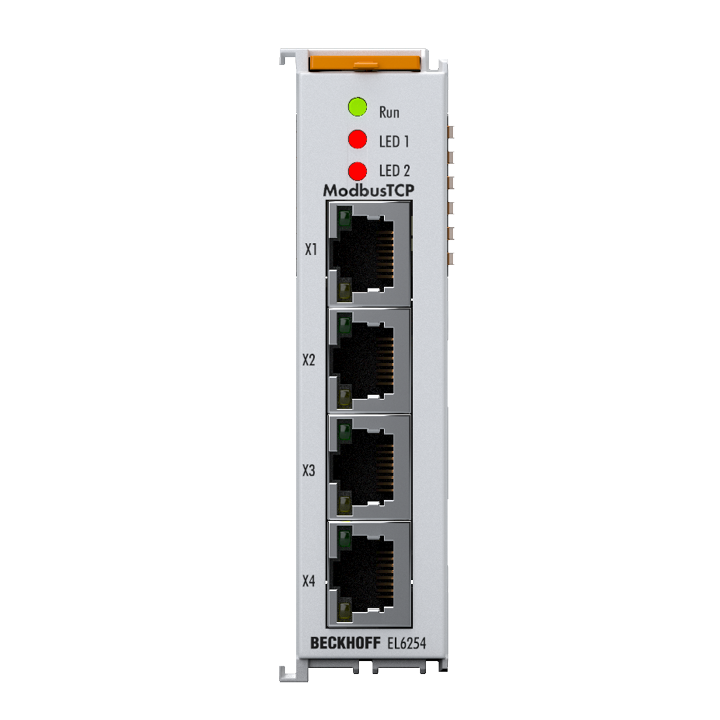 EL6254 | EtherCAT Terminal, 4-port communication interface, Modbus TCP, client/server