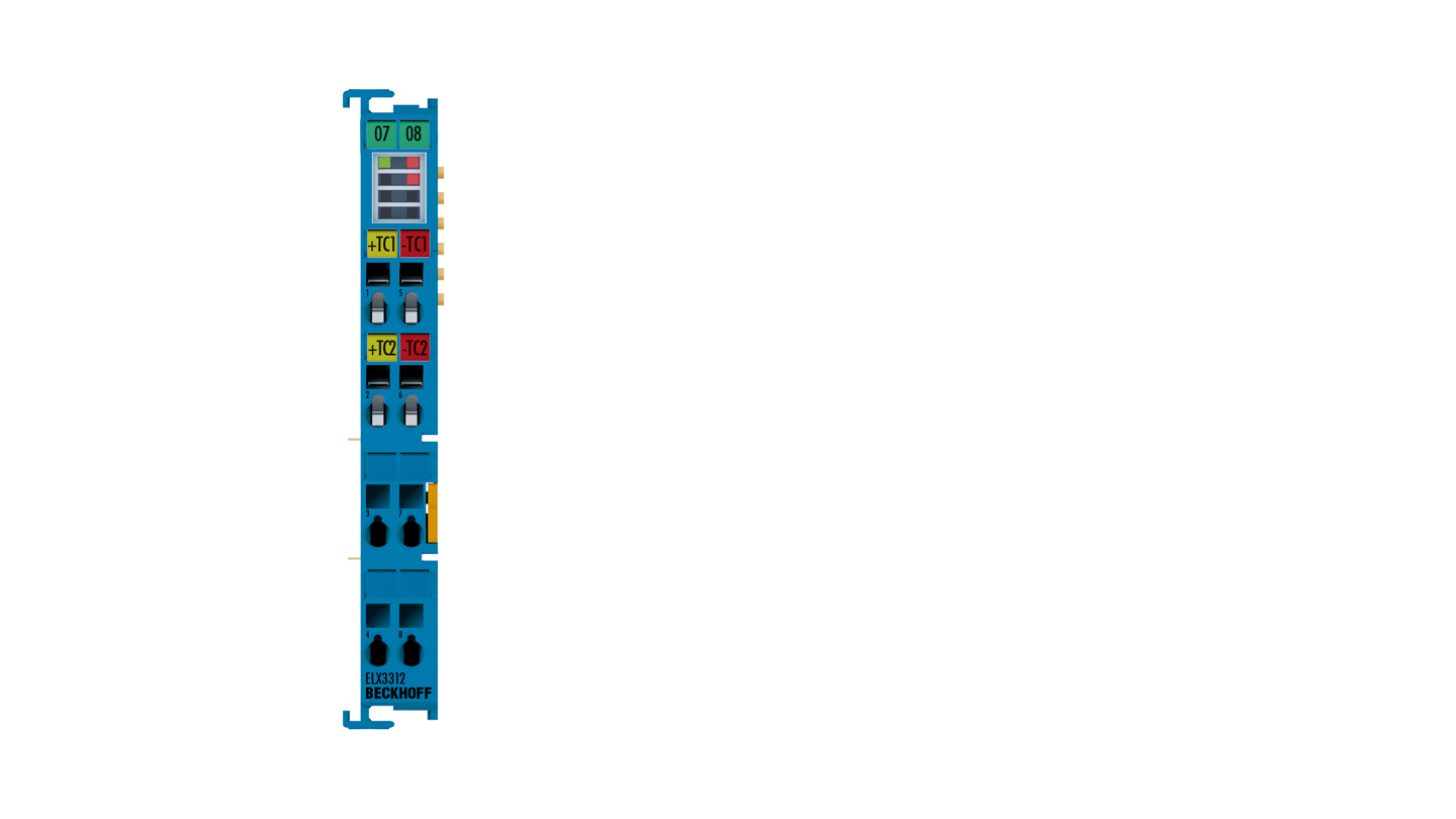 ELX3312 | EtherCAT Terminal, 2-channel analog input, temperature, thermocouple, 16 bit, Ex i