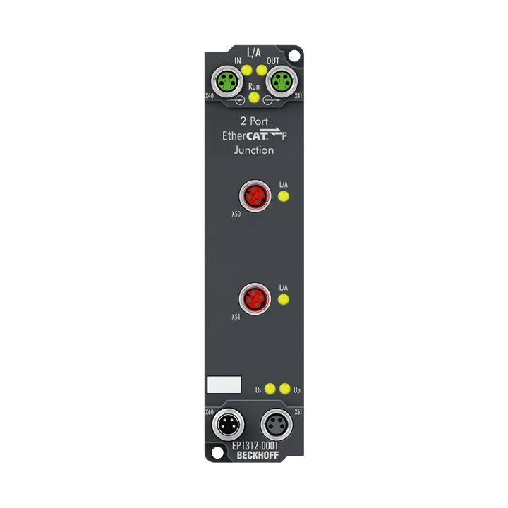 EP1312-0001 | EtherCAT Box, 2-port junction, EtherCAT P, M8