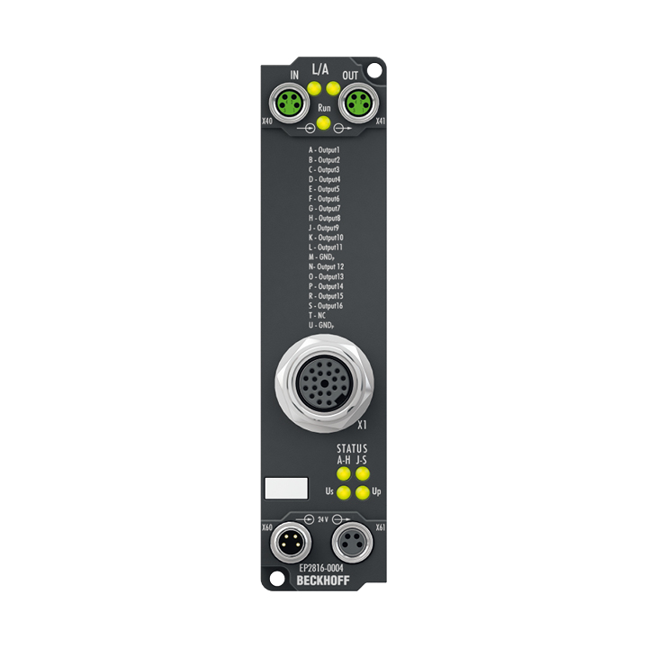 EP2816-0004 | EtherCAT Box, 16-channel digital output, 24 V DC, 0.5 A, M16