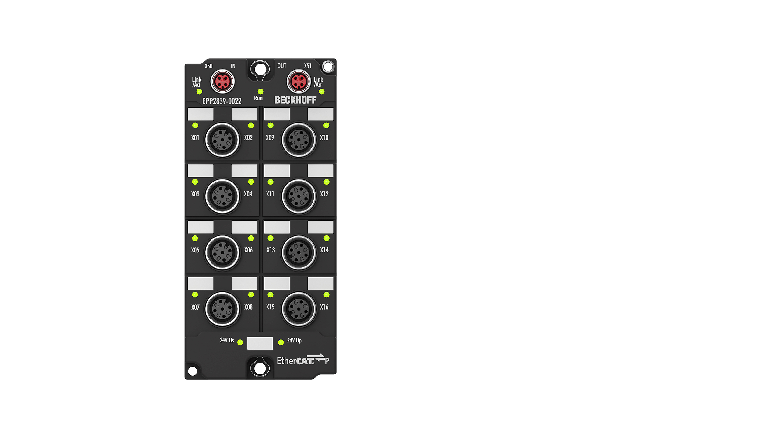 EPP2839-0022 | EtherCAT P Box, 16-channel digital output, 24 V DC, 0.5 A, M12, with extended diagnostics