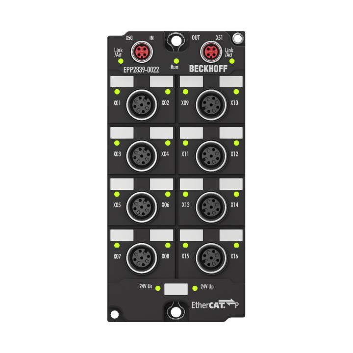 EPP2839-0022 | EtherCAT P Box, 16-channel digital output, 24 V DC, 0.5 A, M12, with extended diagnostics