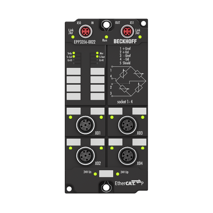 EPP3356-0022 | EtherCAT P Box, 1-channel analog input, measuring bridge, full bridge, 24 bit, M12