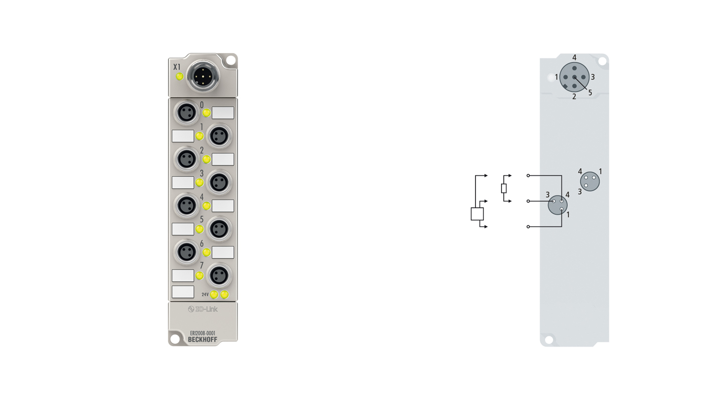 ERI2008-0001 | IO-Link box, 8-channel digital output, 24 V DC, 0.5 A, M8, zinc die-cast