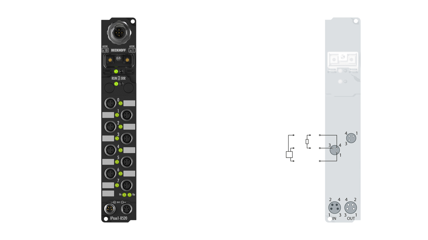 IP2021-B520 | Fieldbus Box, 8-channel digital output, DeviceNet®, 24 V DC, 2 A, M8