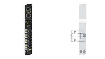 IP2042-B528 | Fieldbus Box, 8-channel digital output, DeviceNet®, 24 V DC, 2 A (∑ 12 A), M12, integrated T-connector
