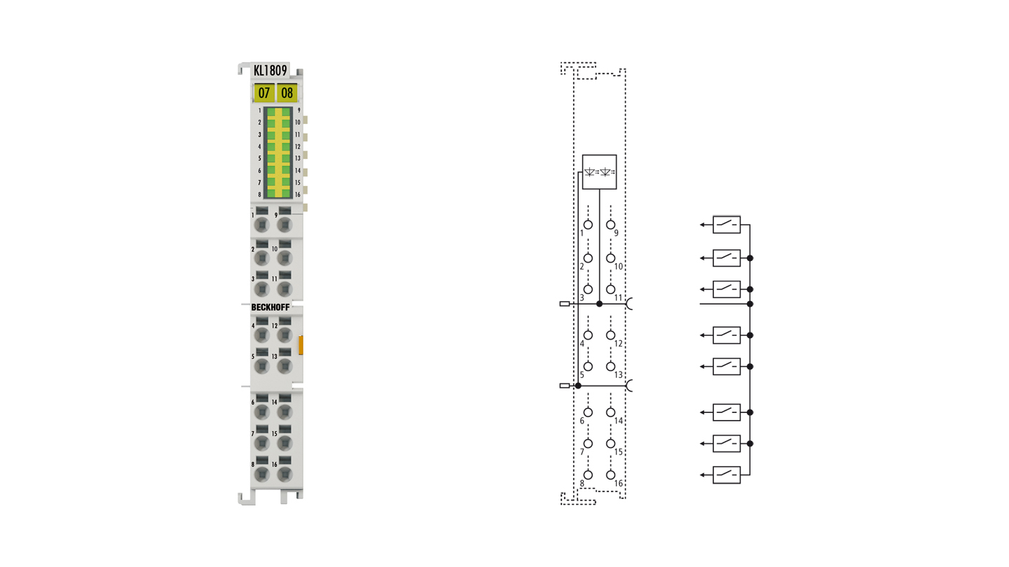 KL1809 | Bus Terminal, 16-channel digital input, 24 V DC, 3 ms