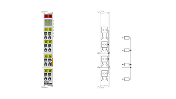 KL2408 | Bus Terminal, 8-channel digital output, 24 V DC, 0.5 A, 1-wire connection