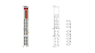 KL2819 | Bus Terminal, 16-channel digital output, 24 V DC, 0.5 A, with diagnostics