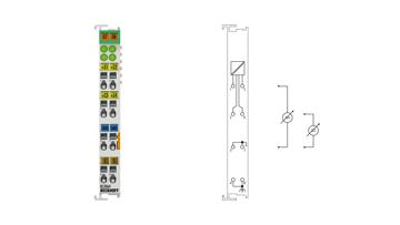 KL3064 | Bus Terminal, 4-channel analog input, voltage, 0…10 V, 12 bit, single-ended, with shield connector