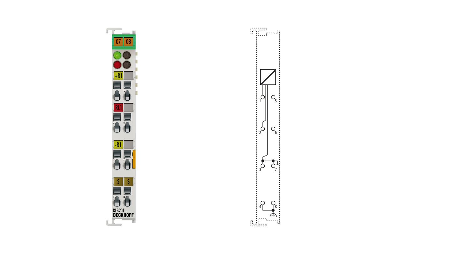KL3201 | Bus Terminal, 1-channel analog input, temperature, RTD (Pt100), 16 bit