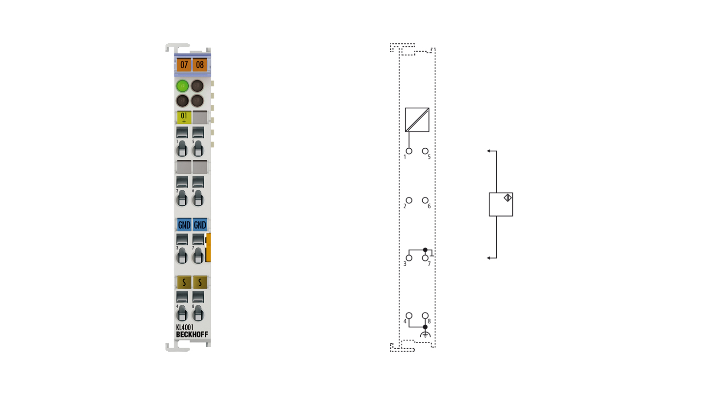 KL4001 | Bus Terminal, 1-channel analog output, voltage, 0…10 V, 12 bit, differential