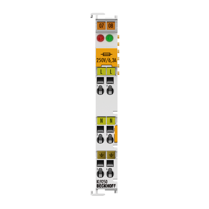 KL9250 | Potential supply terminal, 120…230 V AC, with fuse