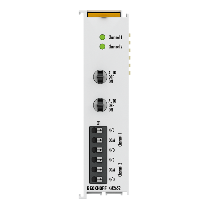 KM2652 | Bus Terminal module, 2-channel digital output, 230 V AC, 6 A, manual/automatic operation